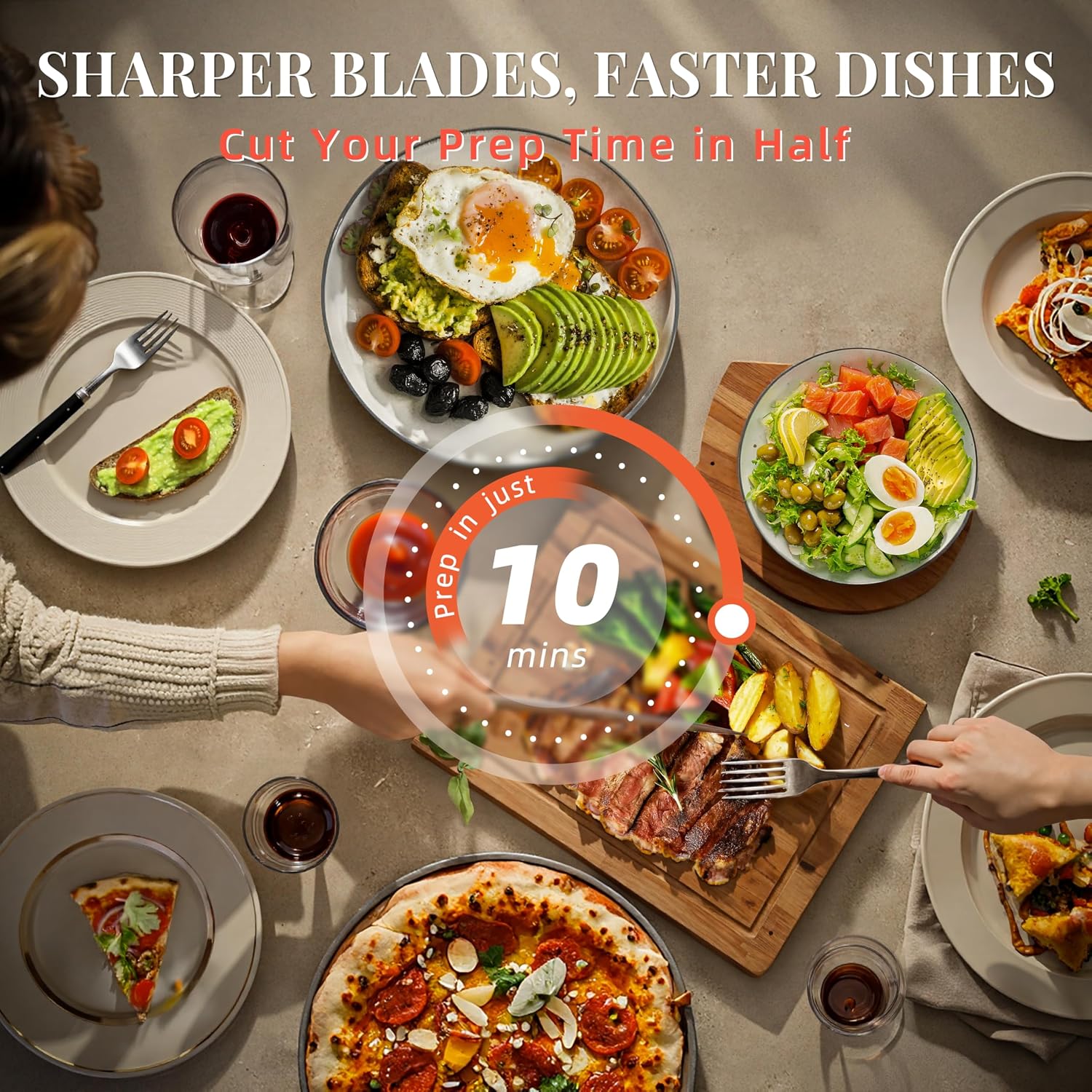 KnifeSaga 14 Pcs Kitchen Knife Set, Premium, Razor Sharp, Japanese Steel - Image 9