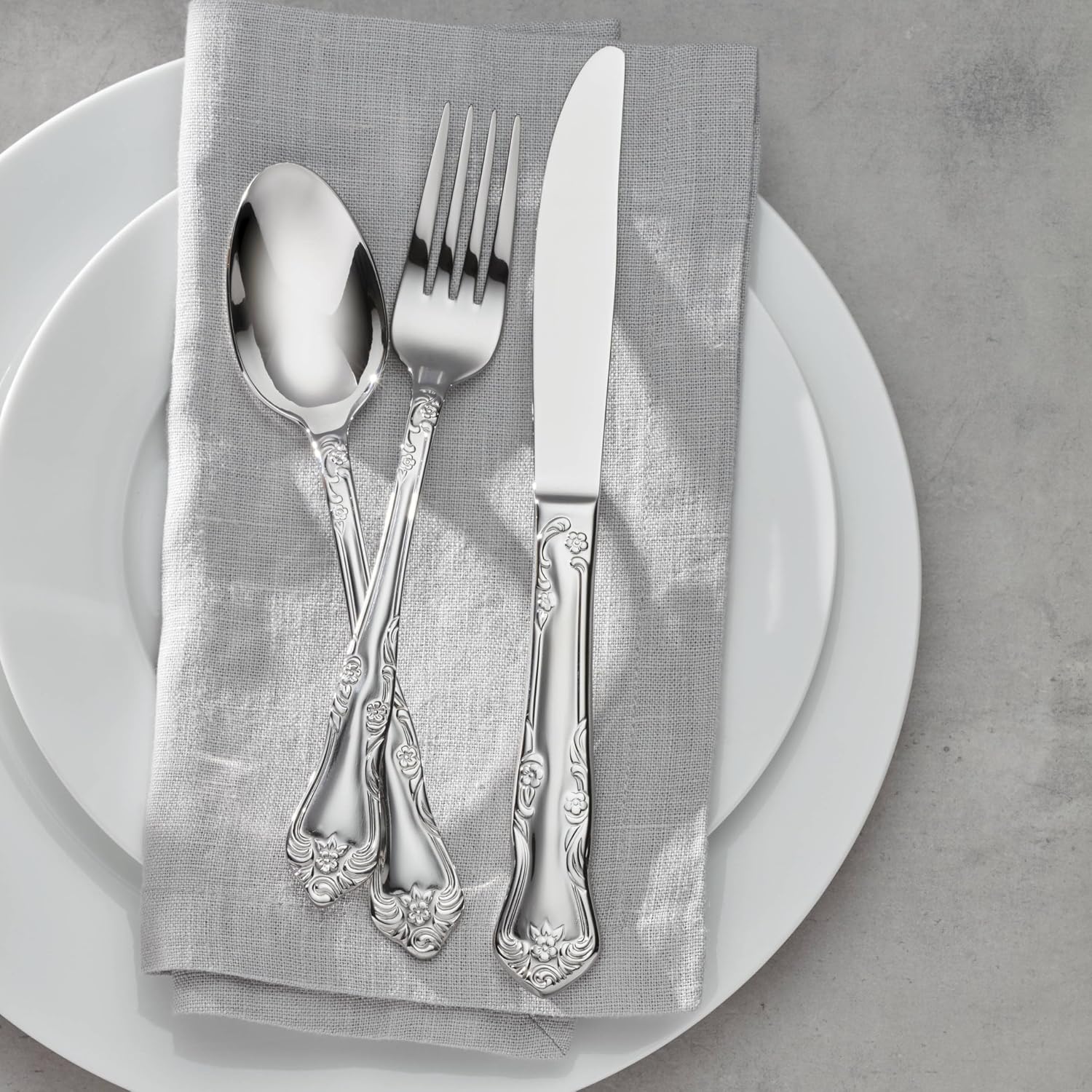 Oneida Azalea 45-Piece 18/0 Silverware Set for 8, Flatware - Image 5