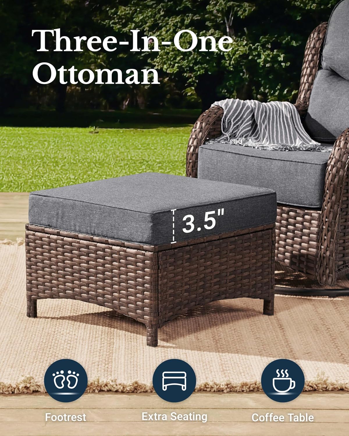 HILLGA Luxury Outdoor Patio Furniture Set with 6-Inch Thick Cushions - Image 8