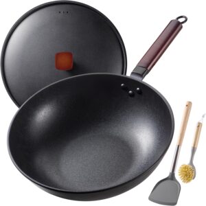 Teewe Carbon Steel Wok, 13″ W...