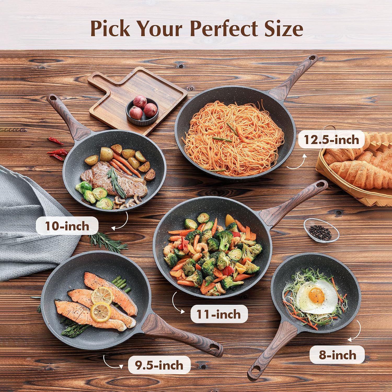 SENSARTE Nonstick Frying Pan Skillet, 9.5 Inch Swiss Granite Omelette Pan - Image 7