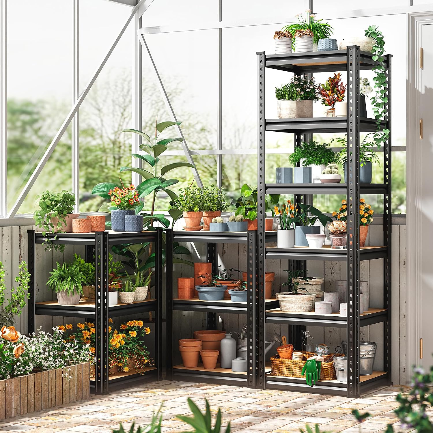 REIBII Storage Shelves for Pantry, Kitchen, 6 Tier Garage Shelving - Image 7