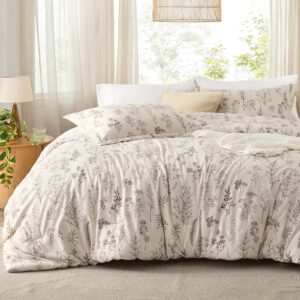 Bedsure Floral Comforter Set Cute B...