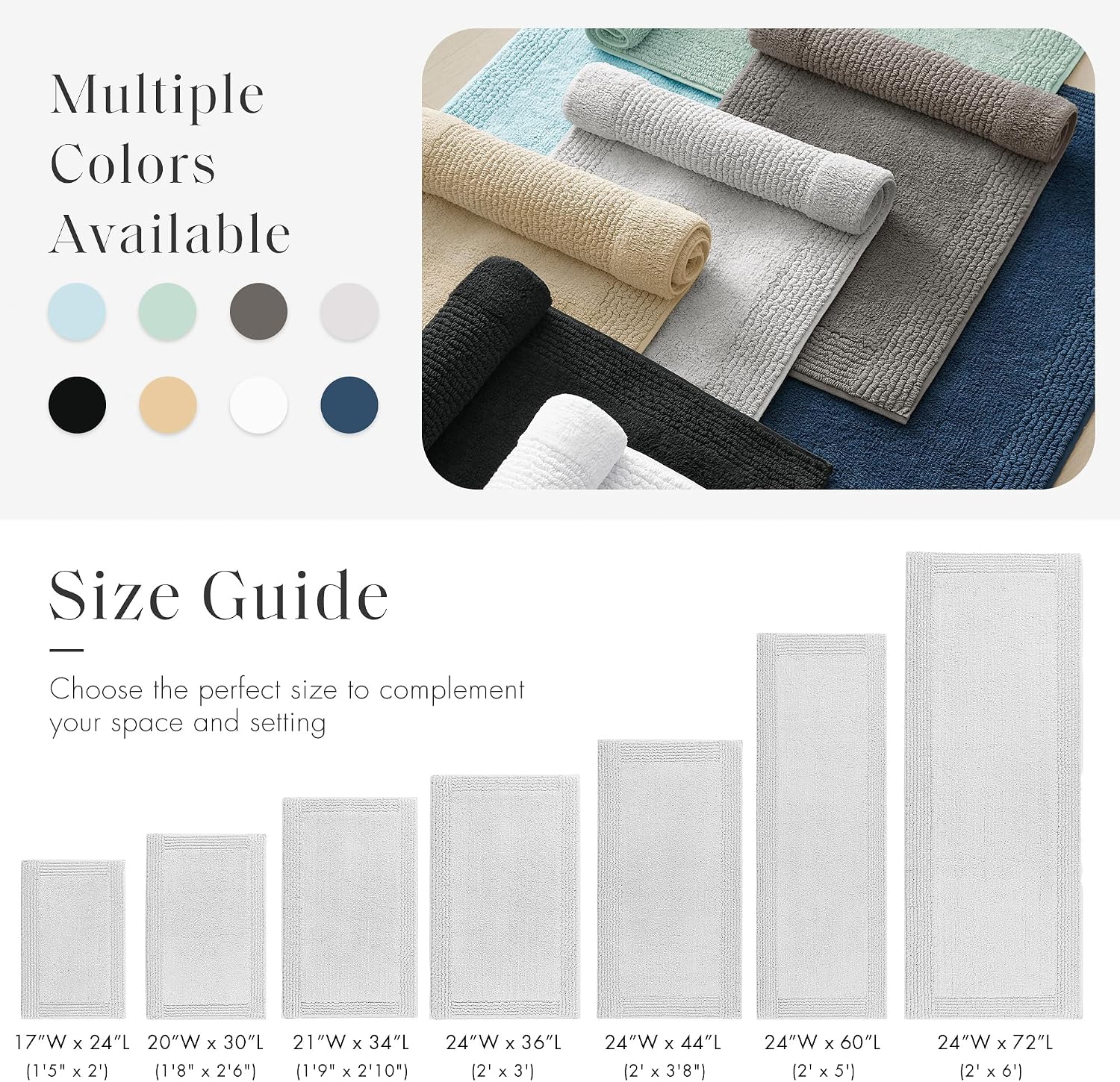 Madison Park Splendor Reversible 100% Cotton Bath Rug, 21 x 34, Grey - Image 5