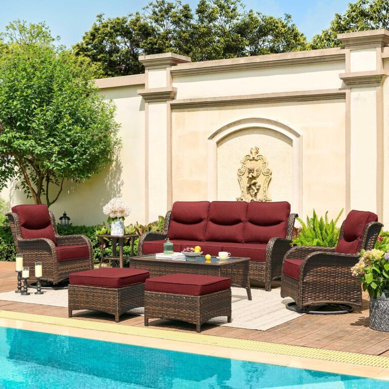 HILLGA Luxury Outdoor Patio Furniture Set with 6-Inch Thick Cushions