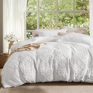 Bedsure White Boho Duvet Cover Quee...