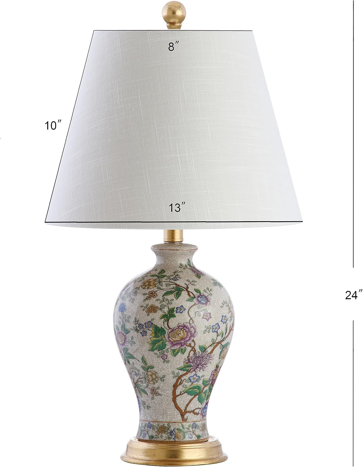 JONATHAN Y Grace 24" French Country Floral Urn Ceramic Lamp, Multi-Colored - Image 3