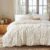 Bedsure Boho Duvet Cover King, Tufted Embroidery, 3-Piece, Beige