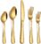 PHILIPALA 20 Piece Gold Silverware Set, Stainless Steel Flatware Set for 4 Food Grade Novelty Flatware Cutlery Utensil Set Include Knife Fork Spoon Mirror Polished Dishwasher Safe