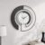 18-Inch Modern Black Metal Wall Clock, Marble Patterned Glass Dial