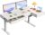 OffiGo 55 Inch L Shaped Standing Desk with 4 Wooden Drawers, White