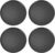 QWORK 16-Inch Round Non-Slip Serving Trays – 4 Pack Rubber Surface Plastic Tray Set for Restaurant, Café & Bar