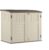 Suncast 34 Cu Ft Capacity Horizontal Outdoor Storage Shed for Garbage Cans, Garden Accessories, Backyard, and Patio Use, Vanilla
