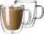 Sweese 12.5 oz Double Wall Glass Coffee Mugs Set of 2 – Insulated for Espresso, Latte, Tea Beverages