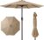 9ft Commercial Grade Patio Umbrella, 5-Year Fade Resistant 260 GSM Polyester Canopy, Rustproof Aluminum Frame, Smooth Tilt & Crank for Patio, Restaurant, Pool & Deck – Tan
