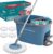 SONGMICS Spin Mop and Bucket Set with Pedal Wringer, 4 Microfiber Pads