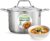 NutriChef 3-Quart Stainless Steel Soup Pot – 18/8 Food Grade Heavy Duty Cookware, Stock Pot, Stew Pot, Simmering Pot Kitchenware w/See Through Lid, Dishwasher Safe, For Induction Gas Ceramic Cooktops