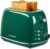 Roter Mond 2 Slice Toaster Retro Stainless Steel with Bagel, Cancel, and Defrost Functions, 6 Bread Shade Settings, Extra Wide Slots and Removable Crumb Tray, Green