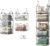 X-cosrack 5 Tier Closet Hanging Organizer, Clothes Hanging Shelves with 4 Hanging Hooks 5 S Hooks, Wire Storage Basket Bins, for Clothing Sweaters Shoes Handbags Clutches Accessories Patent Design