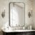 BEAUTYPEAK 24″ x 36″ Rectangular Aluminum Alloy Frame Wall Mounted Bathroom Mirror with Rounded Corners, Black