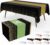Smiry Plastic Table Cloth Disposable 12 Pack, 54 x 108 Inch Rectangle Waterproof Tablecloth, Printed Gold Table Runner Style for Birthday Weeding, Party, Leakproof & Sturdy, Black and Gold