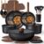 CAROTE 21pcs Pots and Pans Set Non Stick, Detachable Handle Cookware, Black