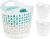 IRIS USA Plastic Laundry Hamper, 40L- 3 PK, Flexible, Ventilation, White