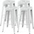 Yaheetech 30 Inch Metal Bar Stools Set of 4, Stackable Barstools, White
