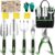 Yesker Gardening Tools 22-Piece Heavy Duty Garden Tool Set Gardening Supplies Gifts for Women Men Gardening Hand Tool Kit with Non-Slip Ergonomic Handle, Garden Bag, Gloves, 15 Plant Tags, Black Green