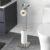 FEILERN Toilet Paper Holder Stand for Bathroom Floor Standing Toilet Roll Dispenser Storages 4 Reserve Rolls, with Top Storage Shelf for Cell Phones, Wipe, Wallet and More(Brush Nickel)