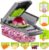 Ourokhome Vegetable Chopper Onion Cutter, 12 in 1 Professional Mandoline Slicer for Kitchen, Multifunctional Food Chopper for Potato, Tomato, Veggie with Strainer Basket, 8 Blades, Gray