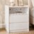 White Nightstand with Charging Station, 24″H, 2 Drawers & Shelf
