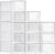 SONGMICS Shoe Boxes, Clear Plastic Sneaker Box, Pack of 12