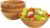 Lawei Set of 4 Bamboo Salad Bowls – 7 x 2.25 Inch Wood Serving Bowls Individual Meal Bowls Fruits, Salad, Pasta, Cereal, Rice and Snacks