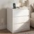 White Nightstand with Charging Station, 24″ H, 3-Drawer Storage