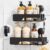 TAILI Shower Caddy Suction Cup Rustproof Metal Visible indicator Black