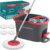SONGMICS Spin Mop and Bucket Set with Pedal Wringer, 4 Microfiber Pads