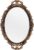 Tstarer Vintage Decorative Gold Framed Mirror, Wall Hanging Mirrors & Tabletop Tray for Bedroom Living Room Dresser Decor, Oval- 9.6″ W x 14.3″ L (Bronze)