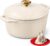 Overmont Enameled Cast Iron Dutch Oven – 5.5QT Pot with Lid Cookbook & Cotton Potholders – Heavy-Duty Cookware for Braising, Stews, Roasting, Sourdough Baking White
