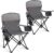 2 Pack Folding Camping Chairs Outdoor Lawn Chair Support 250lbs Gray