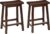 Amazon Basics Solid Wood Saddle-Seat Counter Height Bar Stools for Kitchen Island with Footrest, 24-Inch Height, Walnut, Set of 2