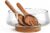 KITEISCAT Extra Large Glass Salad Bowl Set – Party Salad Bowls with Acacia Wood Base and Serving Utensils – Elegant and Practical Kitchen Must-Have