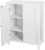 SUPER DEAL Modern Bathroom Floor Storage Cabinet with Adjustable Shelf and Double Door Rust Proof, Living Room Modern Home Furniture Storage Organizer Cabinet