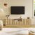 86.6” Fluted TV Stand for 55-85 Inch, Natural Wood TV Console
