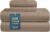 600TC 100% Long-Staple Cotton King Sheets – Smooth Sateen Weave, Taupe