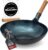 YOSUKATA 13.5″ Pre-Seasoned Flat Bottom Blue Carbon Steel Wok for Stir Fry