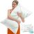 Bamboo Pillows, Cooling Pillows Queen Size Set of 2 Adjustable Firm Memory Foam Bed Pillows for Hot, Side, Back and Stomach Sleepers