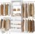 Aheaplus Closet System, 4-9Ft Closet Organizer with 4 Wooden Drawers, White