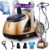 SALAV Deluxe Limited Edition Professional Series Dual Bar Garment Steamer with Foot Pedals & 3 Decalcifier Packets, Stainless Steel Plate, Retractable Cord, 1.8L Tank, 1500 watts, 60+mins of Steam