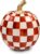MACKENZIE-CHILDS Resin Pumpkin, Small, Dark-Red-and-White Paprika Check